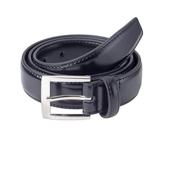 Men's black leather belt high quality leather w/ fine edge stitching big man 52 - Picture 1 of 4